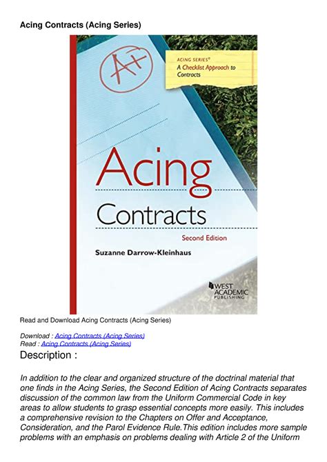 Acing Contracts (Acing Law School Series) Ebook Epub